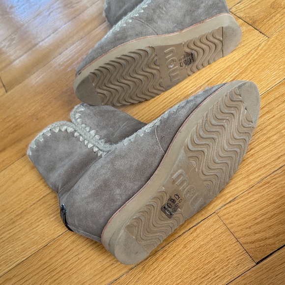 Mou Gray Suede Wedge Boots - Picture 8 of 11